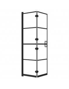 Pannello Doccia Pieghevole in ESG 80x140 cm Nero 2