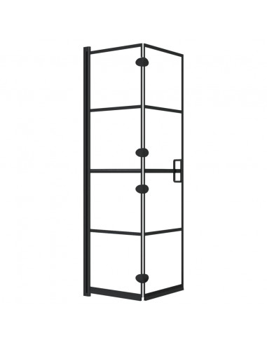 Pannello Doccia Pieghevole in ESG 80x140 cm Nero
