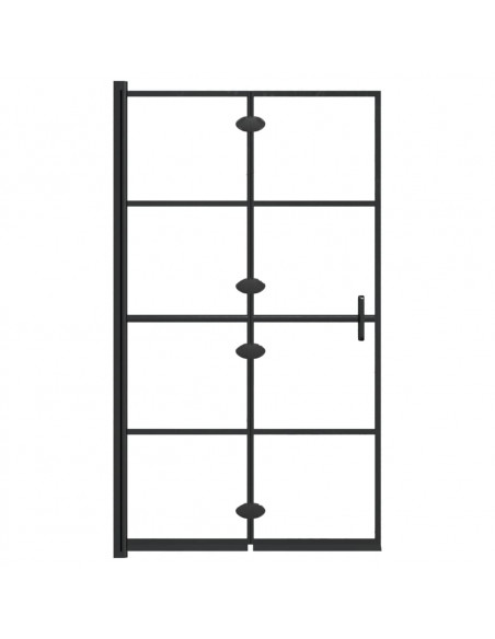 Pannello Doccia Pieghevole in ESG 80x140 cm Nero