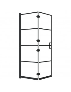 Pannello Doccia Pieghevole in ESG 100x140 cm Nero 2