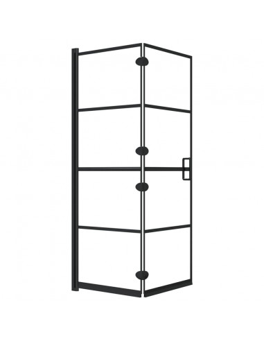 Pannello Doccia Pieghevole in ESG 100x140 cm Nero