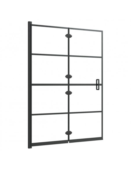 Pannello Doccia Pieghevole in ESG 100x140 cm Nero