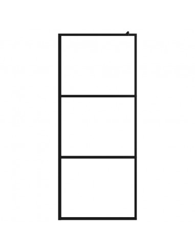 Parete Doccia Walk-in in Vetro Trasparente ESG Nera 80x195 cm