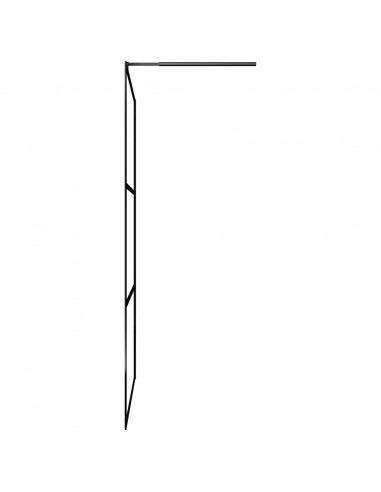 Parete Doccia Walk-in in Vetro Trasparente ESG Nera 80x195 cm
