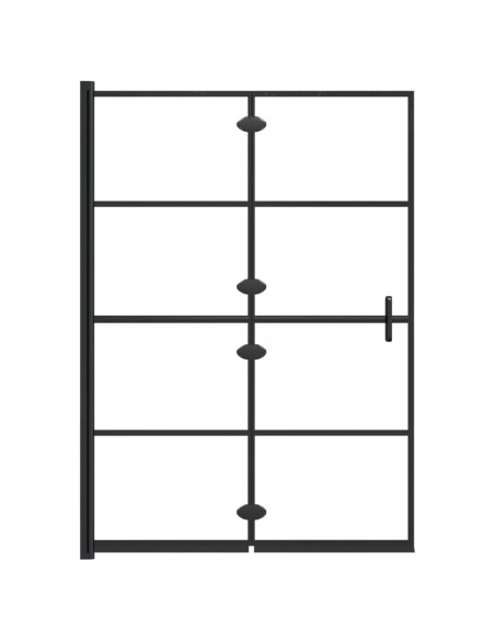 Pannello Doccia Pieghevole in ESG 100x140 cm Nero
