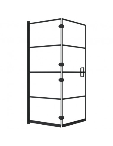 Pannello Doccia Pieghevole in ESG 120x140 cm Nero