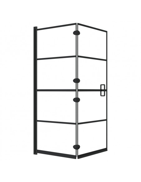 Pannello Doccia Pieghevole in ESG 120x140 cm Nero