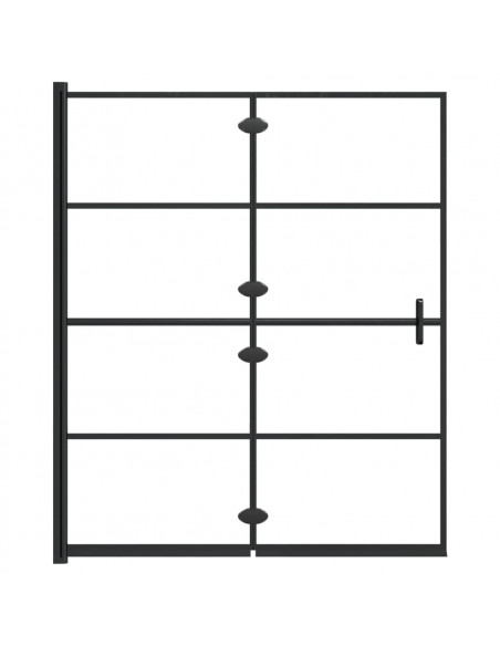 Pannello Doccia Pieghevole in ESG 120x140 cm Nero