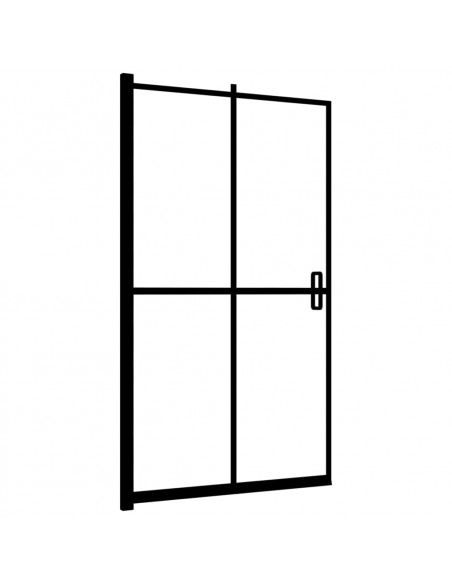 Pannello Doccia Pieghevole in ESG 80x140 cm Nero