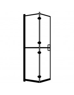 Pannello Doccia Pieghevole in ESG 100x140 cm Nero 2