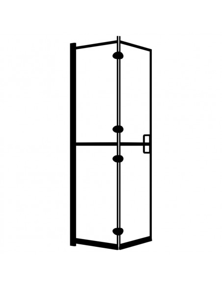 Pannello Doccia Pieghevole in ESG 100x140 cm Nero