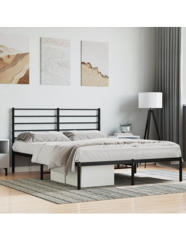 Giroletto con Testiera in Metallo Nero 150x200 cm