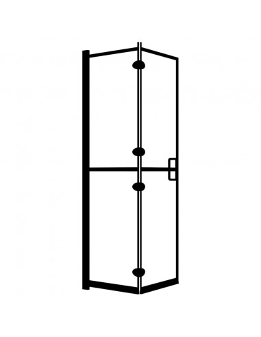 Pannello Doccia Pieghevole in ESG 120x140 cm Nero