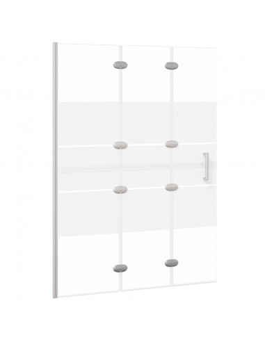 Pannello Doccia Pieghevole in ESG 100x140 cm Bianco