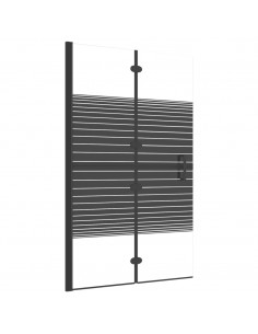 Pannello Doccia Pieghevole in ESG 80x140 cm Nero 2