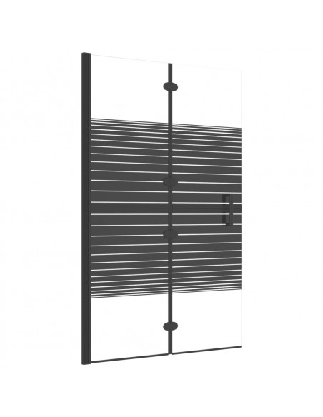Pannello Doccia Pieghevole in ESG 80x140 cm Nero