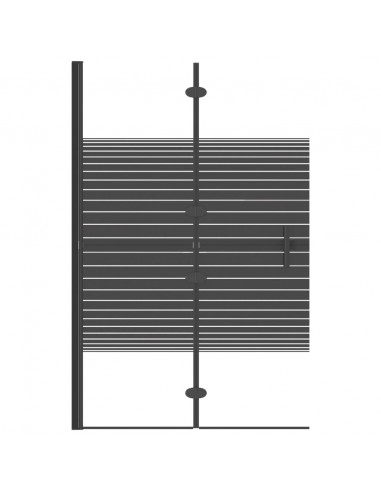 Pannello Doccia Pieghevole in ESG 80x140 cm Nero