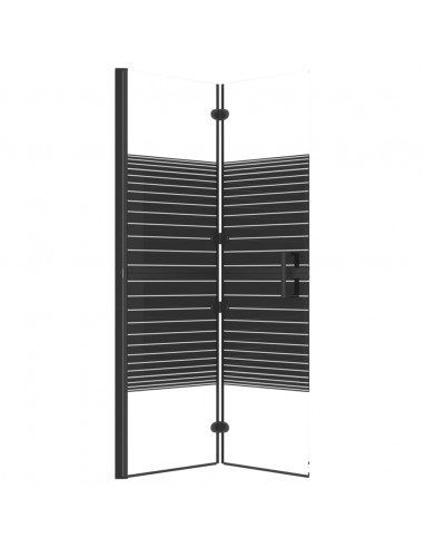 Pannello Doccia Pieghevole in ESG 80x140 cm Nero