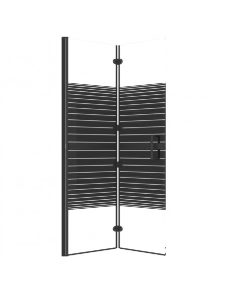 Pannello Doccia Pieghevole in ESG 80x140 cm Nero