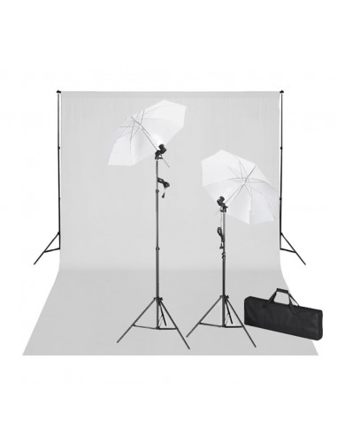 Set Studio Fotografico Fondale Bianco 600x300 cm con Luci