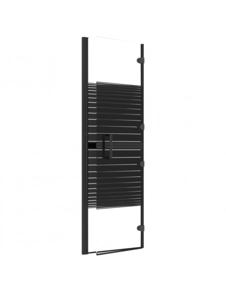 Pannello Doccia Pieghevole in ESG 80x140 cm Nero