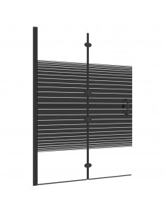 Pannello Doccia Pieghevole in ESG 100x140 cm Nero 2