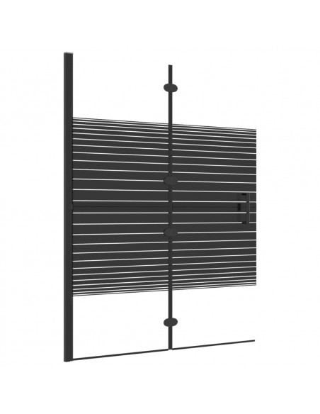 Pannello Doccia Pieghevole in ESG 100x140 cm Nero
