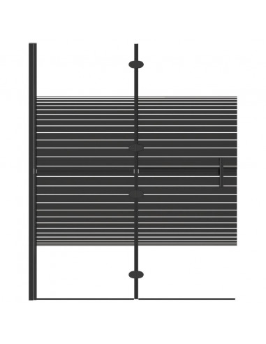 Pannello Doccia Pieghevole in ESG 100x140 cm Nero