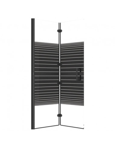Pannello Doccia Pieghevole in ESG 100x140 cm Nero