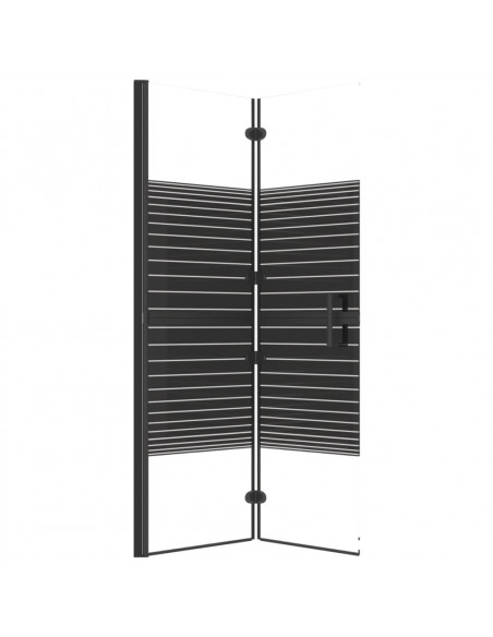 Pannello Doccia Pieghevole in ESG 100x140 cm Nero