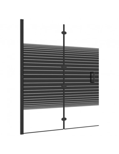 Pannello Doccia Pieghevole in ESG 120x140 cm Nero