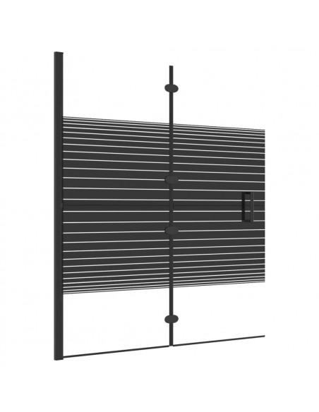 Pannello Doccia Pieghevole in ESG 120x140 cm Nero