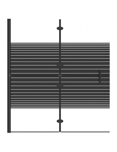 Pannello Doccia Pieghevole in ESG 120x140 cm Nero