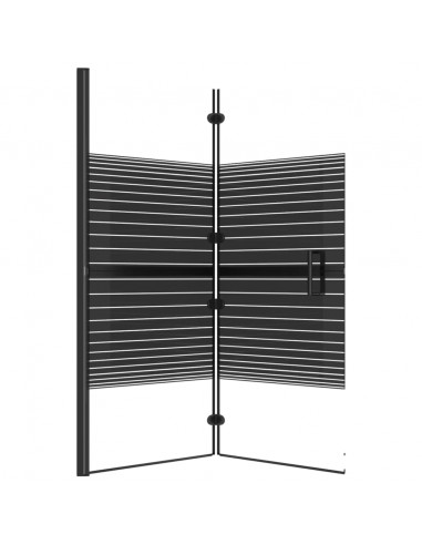 Pannello Doccia Pieghevole in ESG 120x140 cm Nero