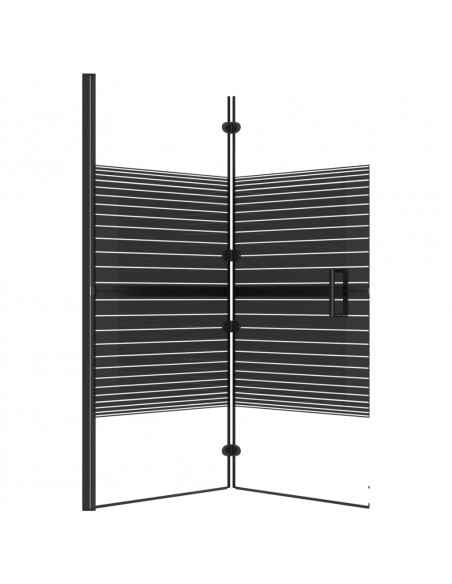 Pannello Doccia Pieghevole in ESG 120x140 cm Nero