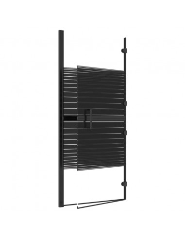 Pannello Doccia Pieghevole in ESG 120x140 cm Nero
