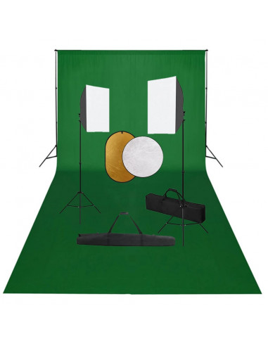 Kit per Studio Fotografico con Set Luci, Fondale e Riflettore
