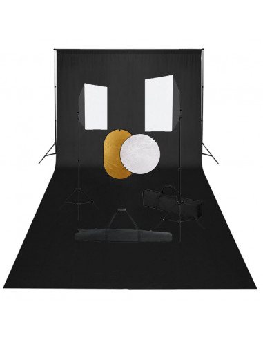 Kit per Studio Fotografico con Set Luci, Fondale e Riflettore