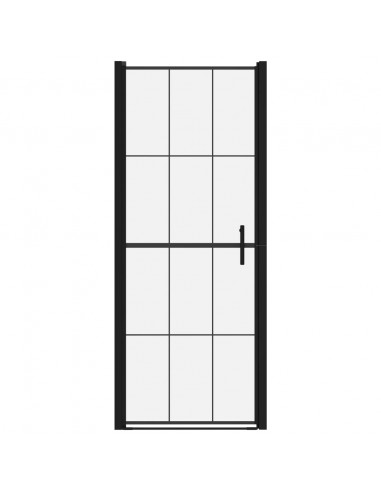 Porta per Doccia in Vetro Temperato 91x195 cm Nera