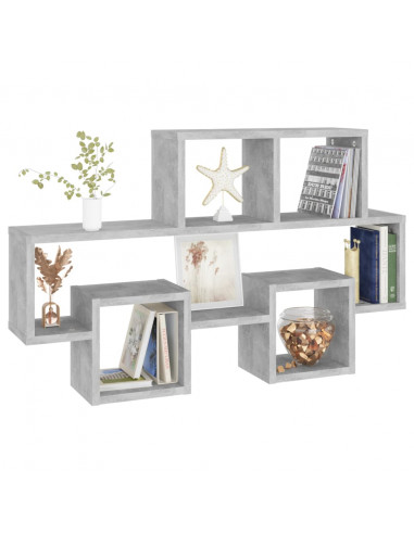 Scaffale Muro Auto Grigio Cemento 82x15x51 cm Legno Multistrato