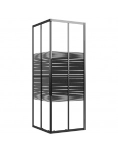 Box Doccia a Righe ESG 80x80x180 cm Nero 2