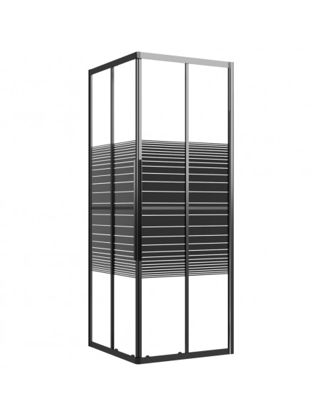 Box Doccia a Righe ESG 80x80x180 cm Nero