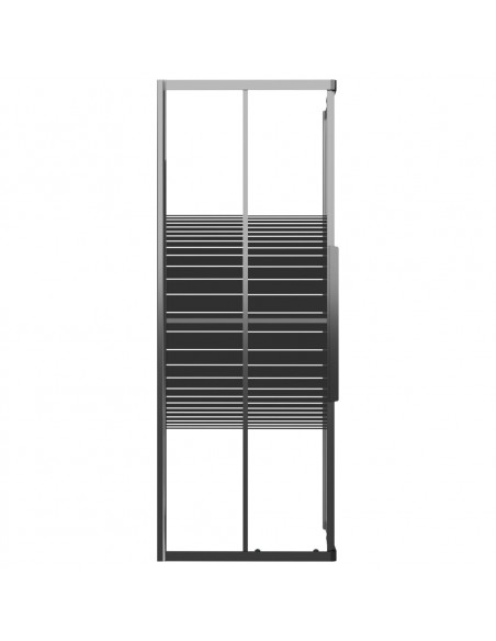 Box Doccia a Righe ESG 80x80x180 cm Nero