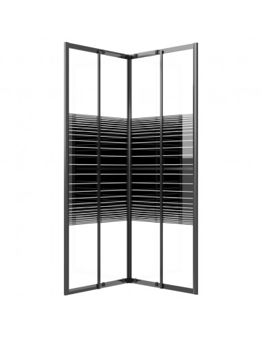 Box Doccia a Righe ESG 80x80x180 cm Nero