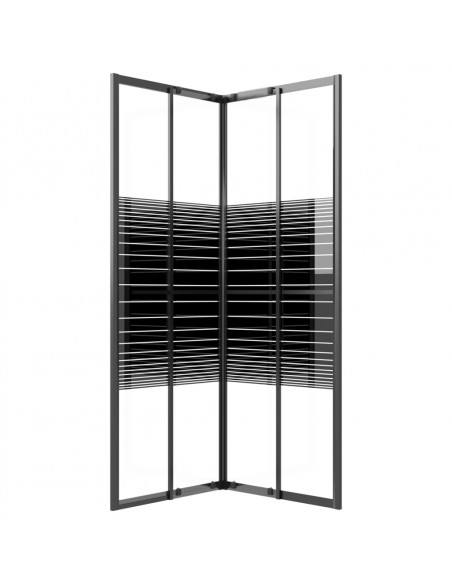 Box Doccia a Righe ESG 80x80x180 cm Nero