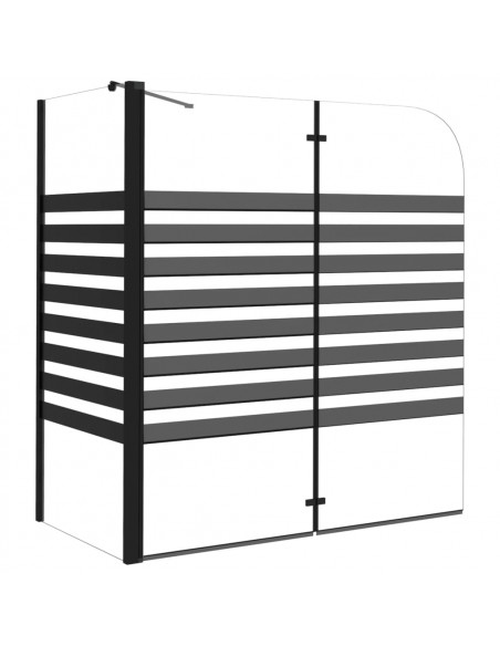 Box Doccia a Strisce 120x68x130 cm in Vetro Temperato