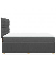 Giroletto a Molle con Materasso Grigio Scuro 140x200cm Tessuto 2