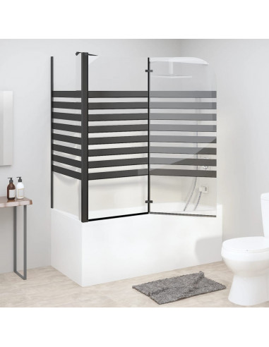 Box Doccia a Strisce 120x68x130 cm in Vetro Temperato