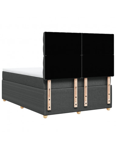 Giroletto a Molle con Materasso Grigio Scuro 140x200cm Tessuto