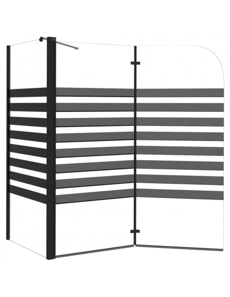Box Doccia a Strisce 120x68x130 cm in Vetro Temperato